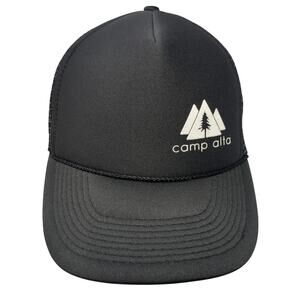 Camp Alta Snapback Rope Trucker Hat Black One Size Mesh Back Nissin